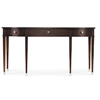 Transitional Console Table with Metal Leg Caps