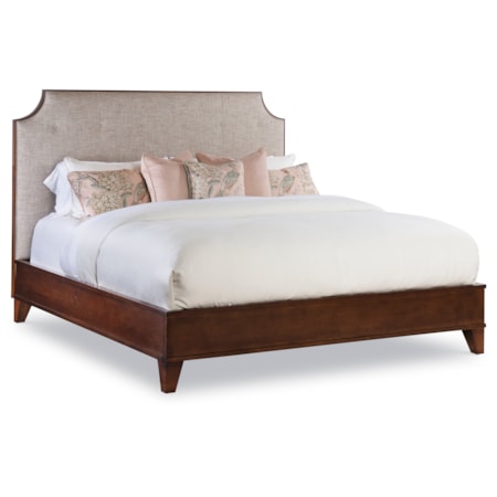 Burbank Wood Trim Uph Bed - Queen