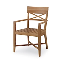 Coastal Outdoor Teak Dining Arm Chair