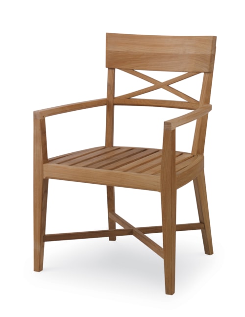 Coastal Outdoor Teak Dining Arm Chair