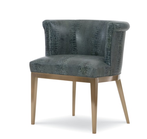 Camille Transitional Brushed Brass Dining Arm Chair
