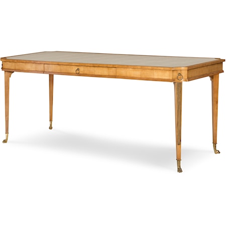 Jeffrey Traditional Writing Desk with Bronze Metal Accents