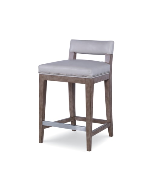 Levi Transitional Counter Stool with Nailhead Trim