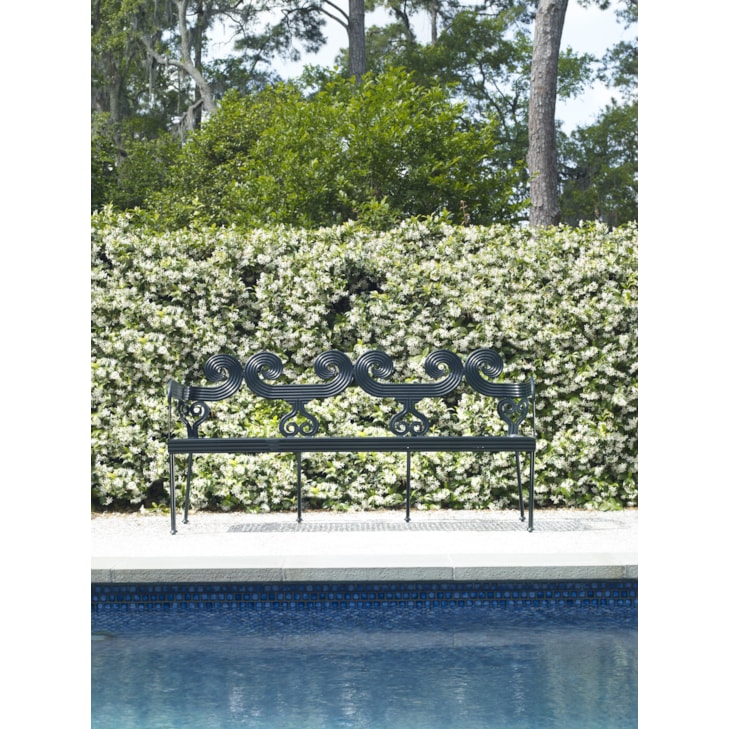 Century Thomas O'Brien Outdoor Outdoor Metal Scrolled Bench