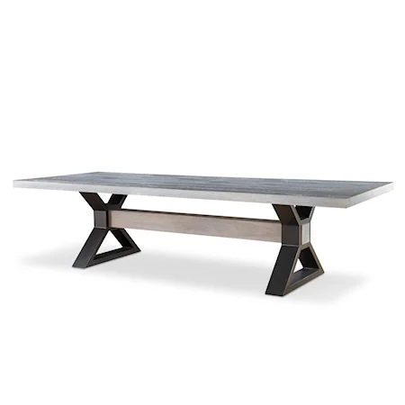 Open Sky Contemporary 120" Rectangular Trestle Dining Tabler