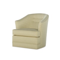 Transitional Durian Swivel Chair with Barrel Back