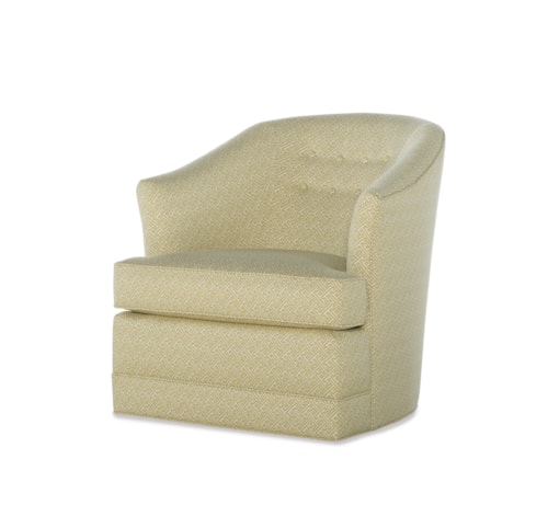 Transitional Durian Swivel Chair with Barrel Back