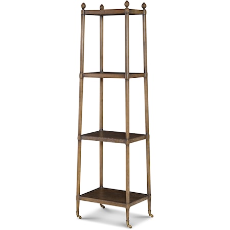 Transitional Niles Etagere with Fixed Shelves