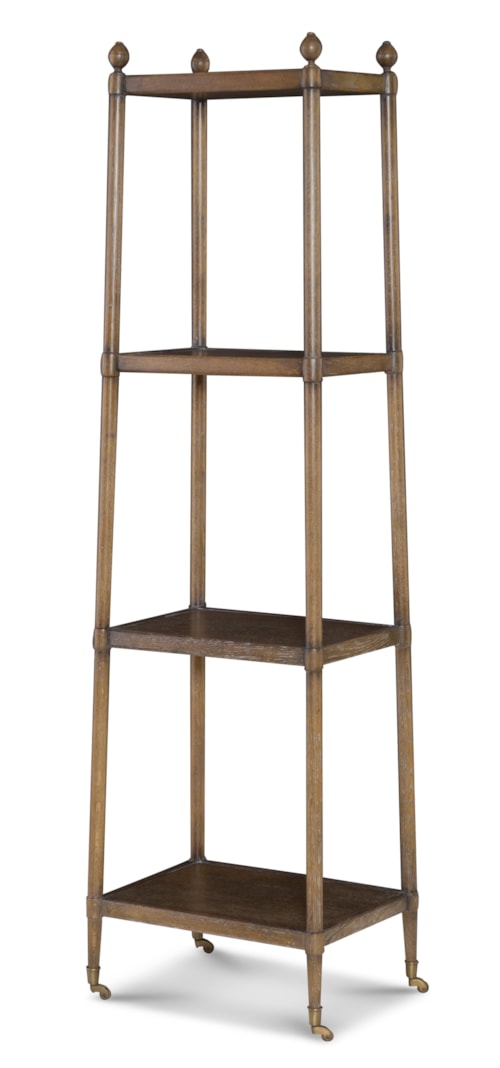 Transitional Niles Etagere with Fixed Shelves