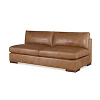 Great Room Contemporary Armless Leather Sofa