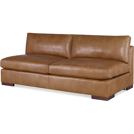 Great Room Contemporary Armless Leather Sofa