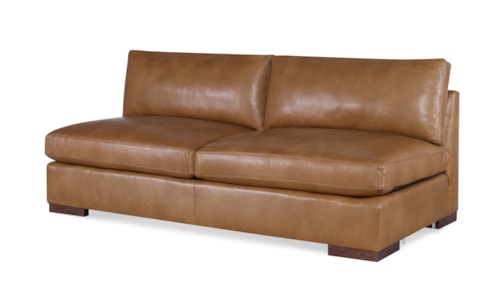 Great Room Contemporary Armless Leather Sofa