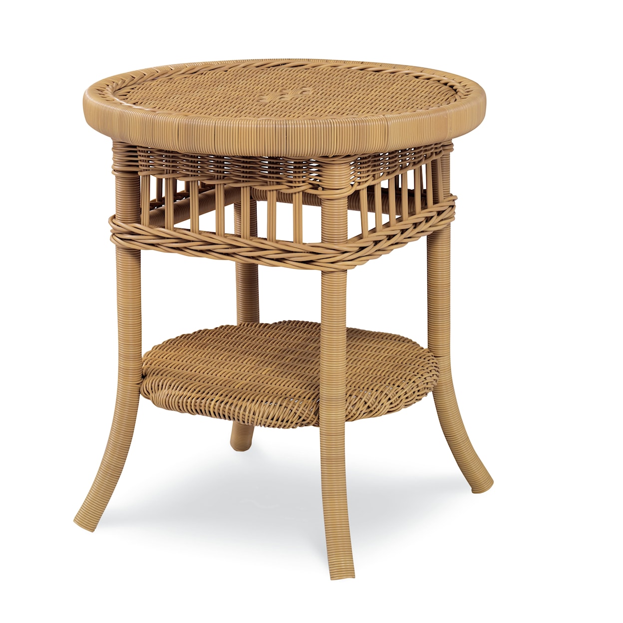 Century Thomas O'Brien Outdoor Outdoor Wicker Side Table W/ Tempered Glass
