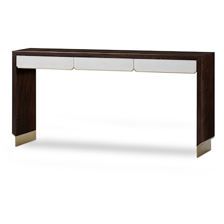 Fractal Contemporary Two-Tone 3-Drawer Console Table