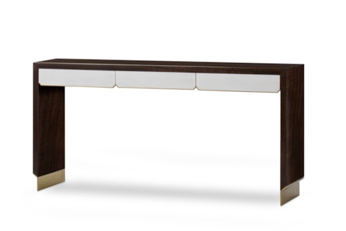Fractal Contemporary Two-Tone 3-Drawer Console Table