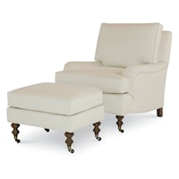 Transitional Smith Arm Chair with Casters