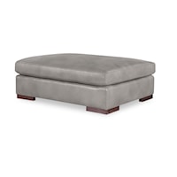 Great Room Contemporary Large Leather Ottoman