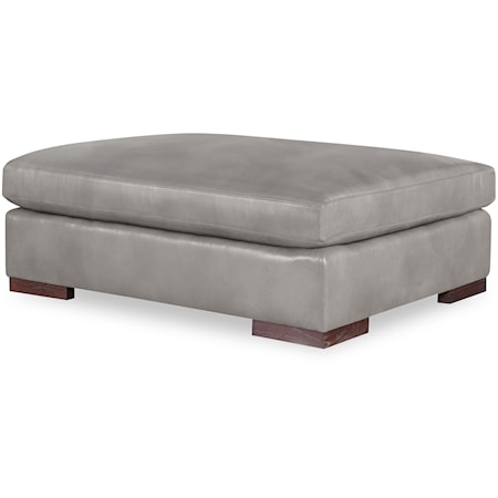 Great Room Contemporary Large Leather Ottoman