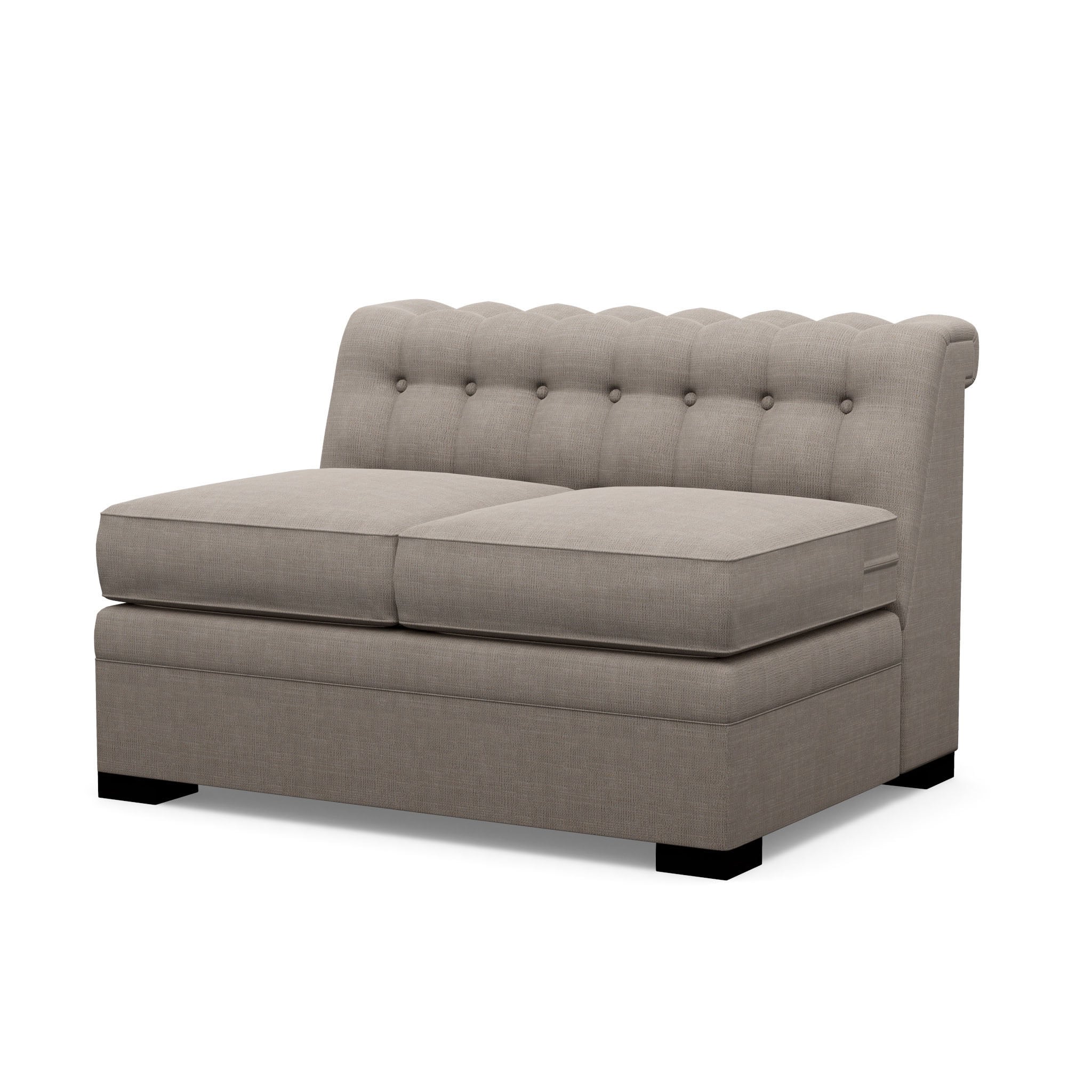 Modern Chesterfield Armless Love Seat