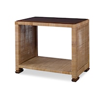 Tropical Beachcomber Side Table with Open Shelf