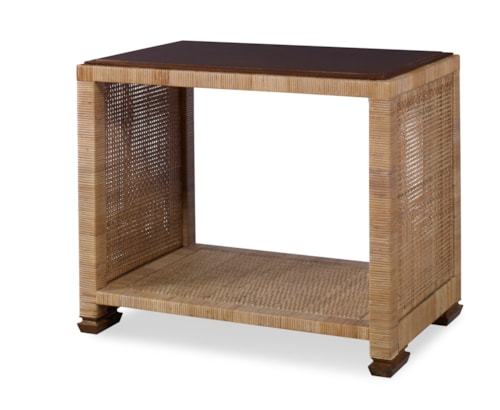 Tropical Beachcomber Side Table with Open Shelf