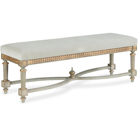 Monarch Traditional Bench with Hand Carved Accents