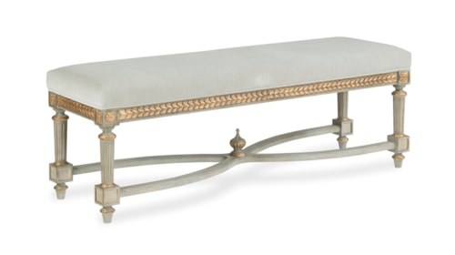 Monarch Traditional Bench with Hand Carved Accents