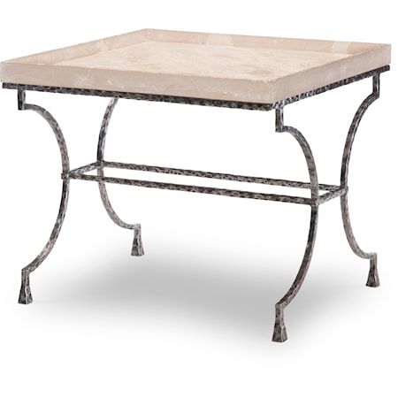 Cortez Global Hammered Iron Chairside Table