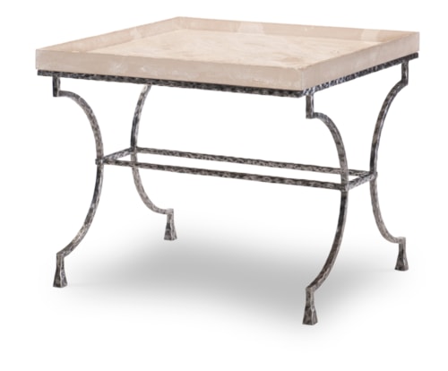 Cortez Global Hammered Iron Chairside Table