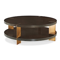 Custom Ridge Contemporary Round Cocktail Table - 36" to 55"