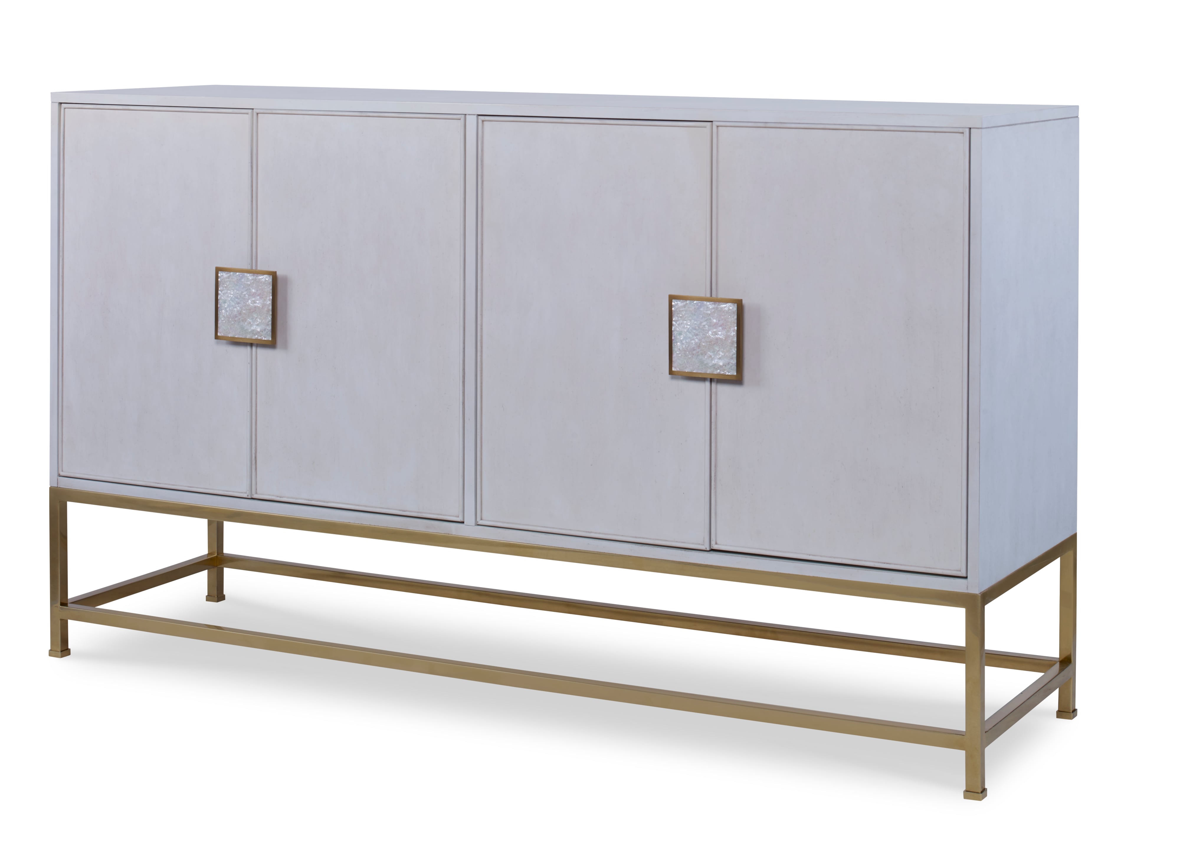 Contemporary 4-Door Tall Credenza with Drawers