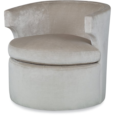 Contemporary Swivel Chair with Overhanging Arms