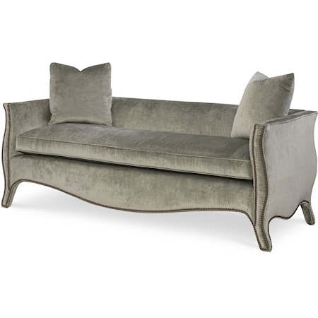 Traditional Bench Seat Settee with Upholstered Legs