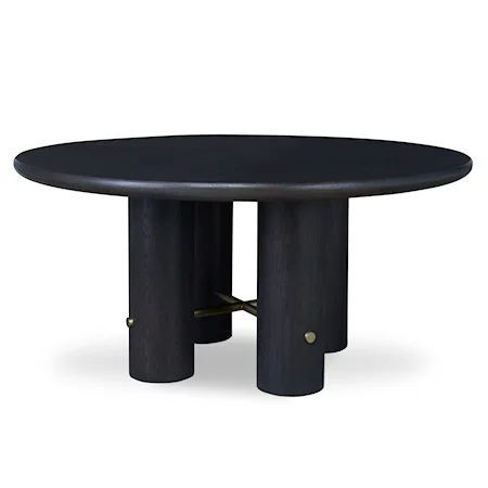 Contemporary Round Dining Table - Mocha