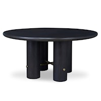 Contemporary Round Dining Table - Mocha