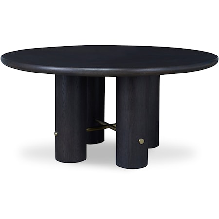 Contemporary Round Dining Table - Mocha