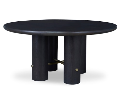 Contemporary Round Dining Table - Mocha