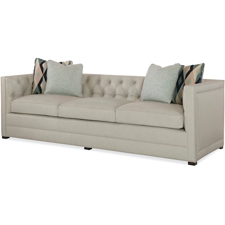 Transitional Tufted Sofa with Tuxedo Arms