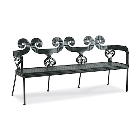 Outdoor Metal Scrolled Bench