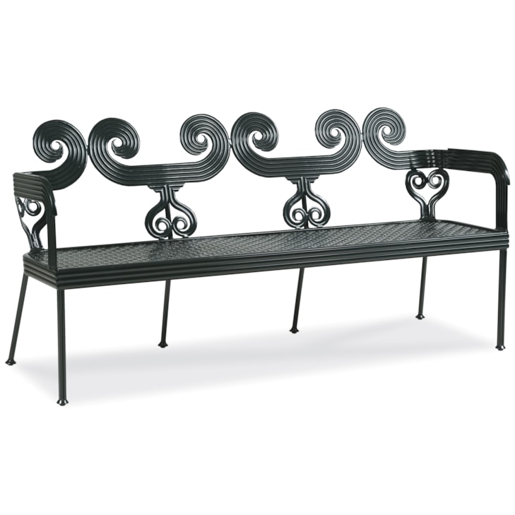 Century Thomas O'Brien Outdoor Outdoor Metal Scrolled Bench