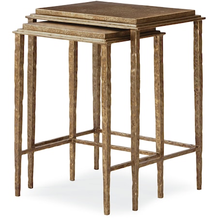 Transitional Bronze Wrought Iron Nesting Tables