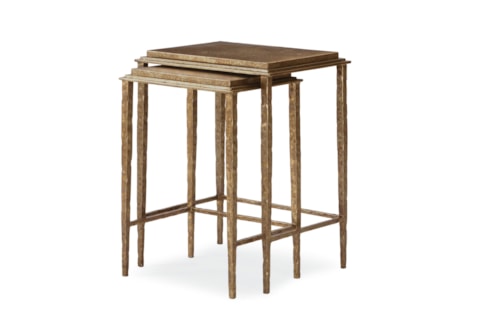 Transitional Bronze Wrought Iron Nesting Tables