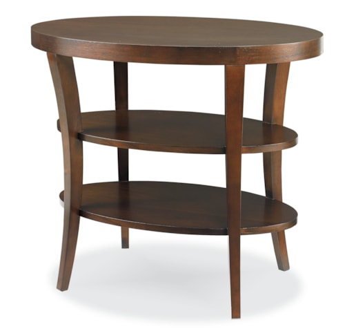 Transitional Lamp Table with Two Lower Shelves