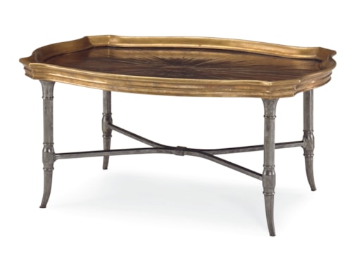 Baltand Traditional Metal Cocktail Table with Gold Accent