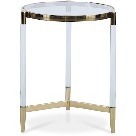 Stella Contemporary Side Table with Gold Accents