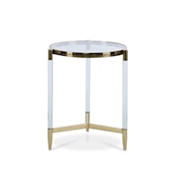 Stella Contemporary Side Table with Gold Accents