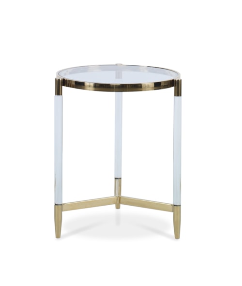 Stella Contemporary Side Table with Gold Accents