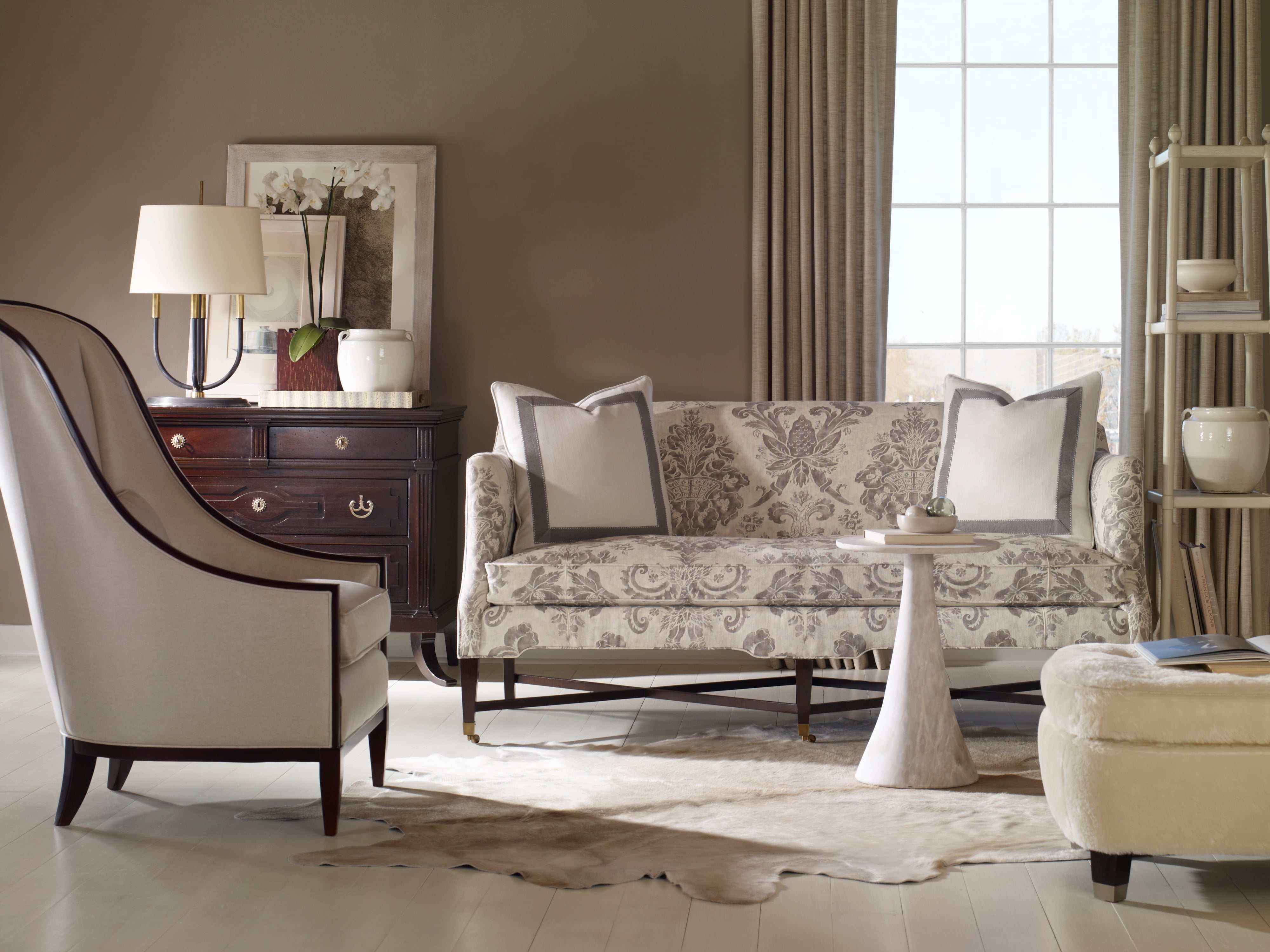 Exposed Wood Base Sofa