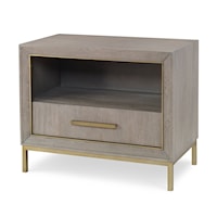 Kendall Contemporary Nightstand with Open Storage