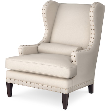 Traditional Wing Back Chair with Sloped Track Arms